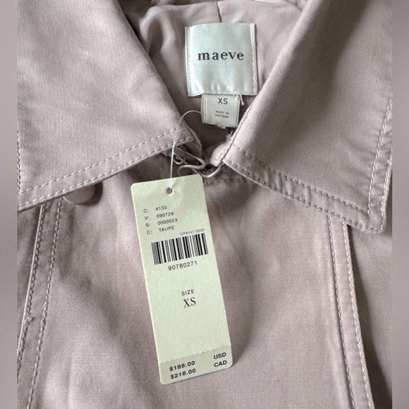 ❤️HP❤️ NWT Size XS (P2P 23.5) Anthropologie oversized Trench Coat (Color: TAUPE) - Picture 16 of 16